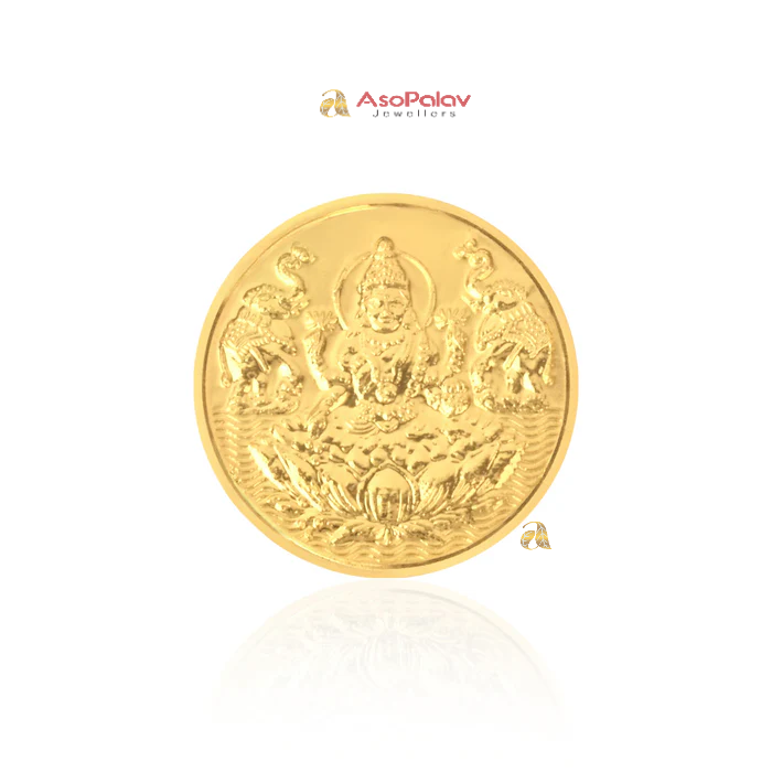 24K Pure 50 mg Lakshmi Gold Coin
