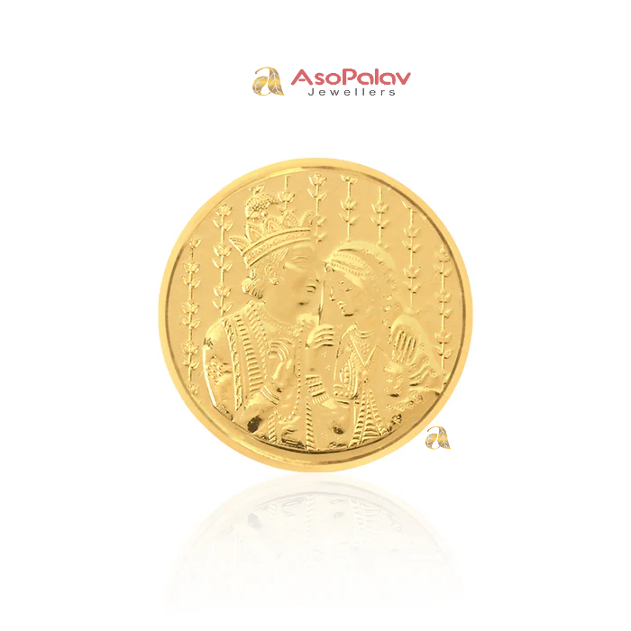 24K Pure 50 mg Royal Couple Gold Coin