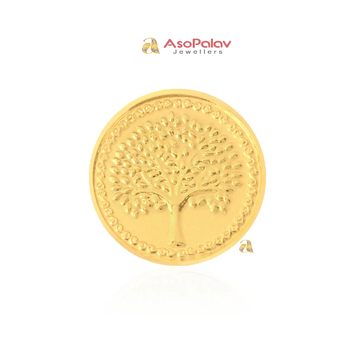 24K Pure 50 mg Tree Gold Coin
