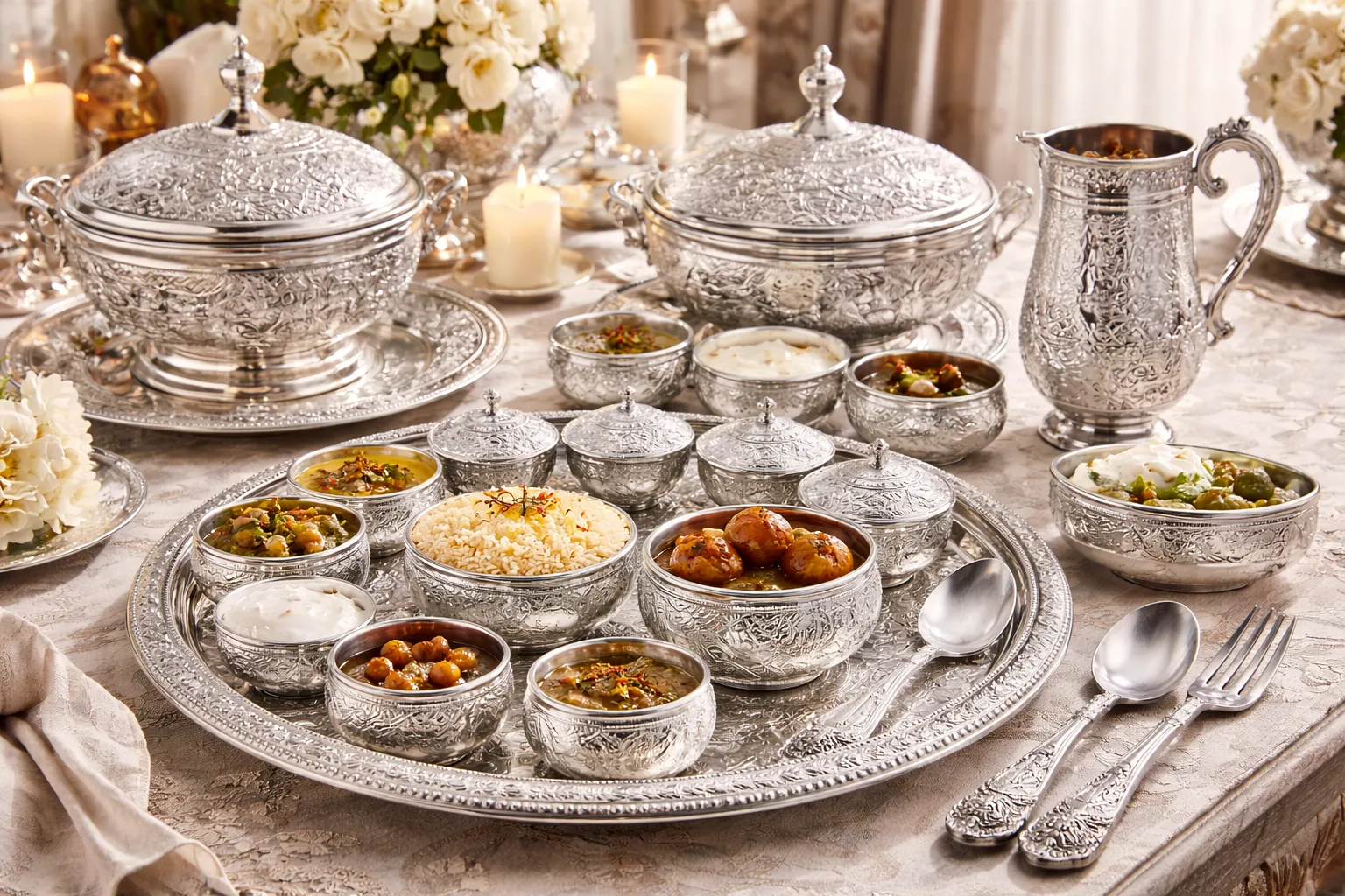 Regal silver dinner set