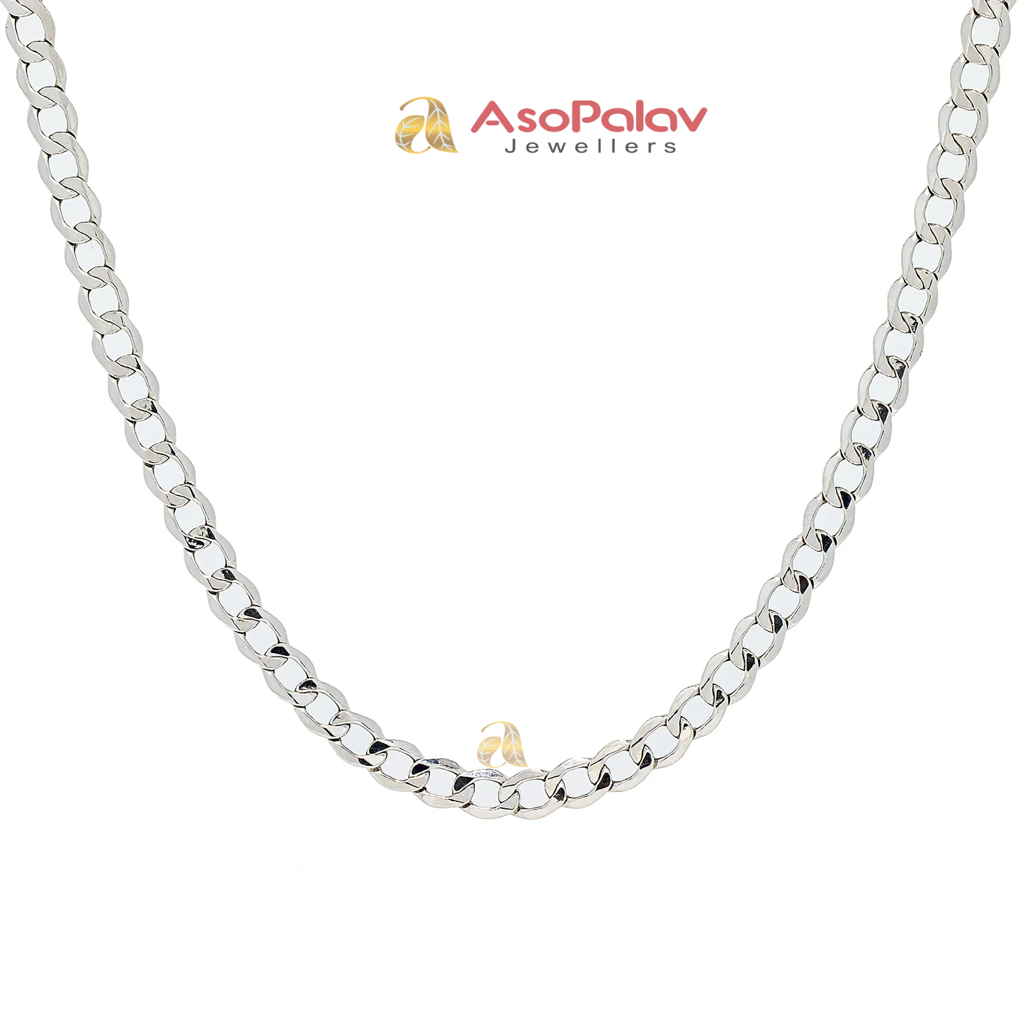 22K White Gold Cuban Chain 20" 13.1 Grams Men's Luxury Necklace