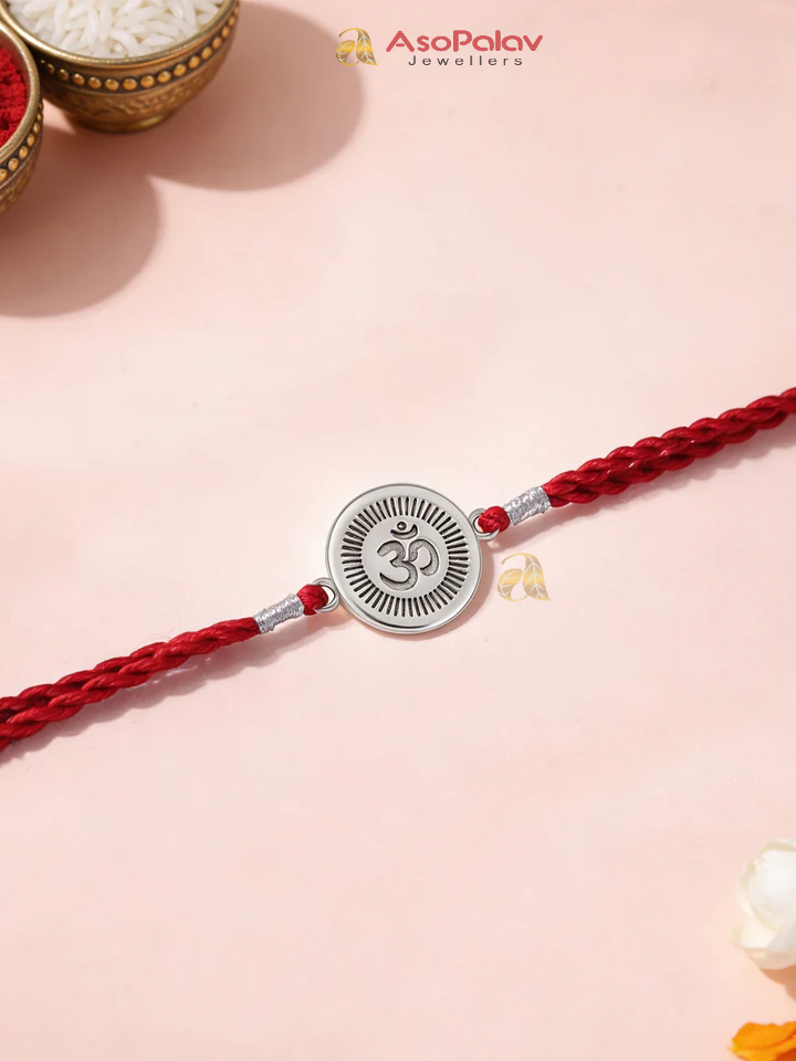 925 Silver Divine Om Rakhi – Sacred Sterling Silver Raksha Bandhan Thread